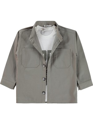 Civil Boys Çift Cepli Tişörtlü 6-9 Yaş Gömlek - Gri