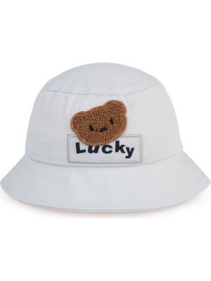 Civil Baby Lucky Bear Nakış 6-18 Ay Erkek Bebek  Fötr Şapka - Gri