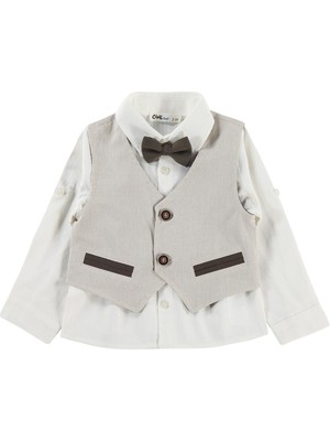 Civil Boys Erkek Çocuk Papyonlu Yelekli 2-5 Yaş Gömlek - Bej