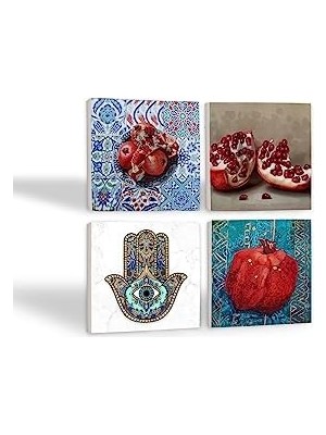 Berry Store Nar, Fatma Ana Eli  Taş Bardak Altlığı Seti - 4 Parça - Dekoratif, Rustik Mutfak Aksesuarı, 10X10 Cm, Kaydırmaz Tabanlı, Şık ve Dayanıklı SC192