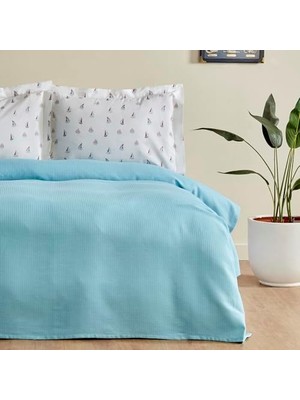 Berry Store Joy SAIL%100 Pamuk Tek Kişilik Pike Takımı Turkuaz