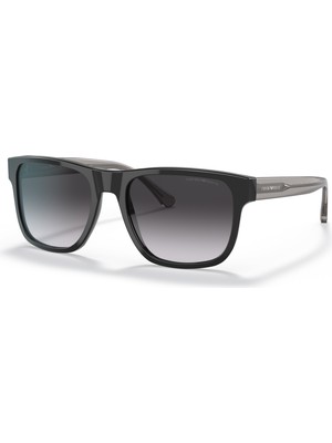 Emporio Armani 0EA4163 58758G 56 Erkek Güneş Gözlüğü Siyah Çerçeve ve Gri Aynalı Cam ile Şık Tasarım