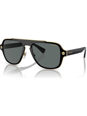 VERSACE 2199 1002/81 56 Erkek Güneş Gözlüğü Polarize Lens ve Mat Siyah Çerçeve ile Şık Tasarım
