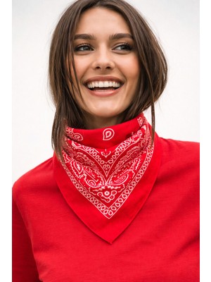 Wega Moda Esenli %100 Pamuk Bandana Fular Çok Amaçlı Saç Boyun Bilek Aksesuar
