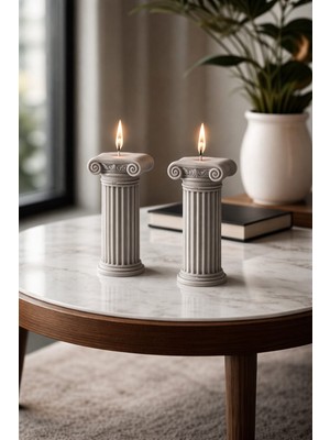 Renkli Roma Sütun Tasarımı Doğal Soya Mumları