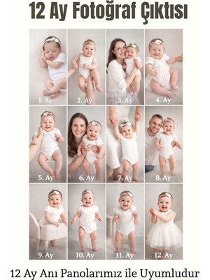 Gralanda 1 Yaş Doğum Günü Fotoğraf Anı Panosu Için Yüksek Çözünürlük 12 Adet Fotoğraf Baskı, Ilk Yılım