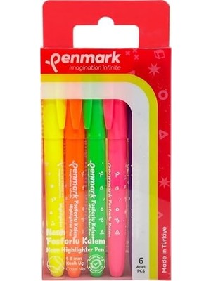 Berry Store Kalem Tipi Fosforlu Kalem 6'lı Bristol Neon