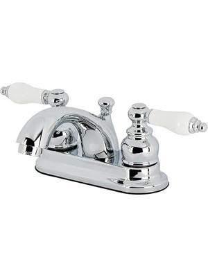 Berry Store KB2601PL 4 Inç Lavabo Bataryası, Porselen Kol Saplı Parlak Krom