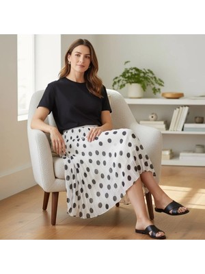 Eren Style Şifon Içi Astarlı Beli Lastikli Etek(95 Cm)-(38-52)