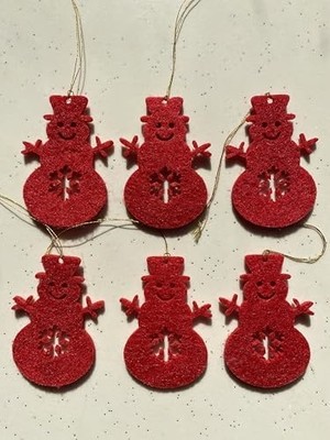 Berry Store Mini Tasarım Atölyem Kırmızı Kardan Adam Yılbaşı Ağacı Süs Seti Kırmızı