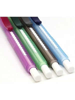 Berry Store Clic Eraser 2 Sürgülü Kalem Silgi Şeffaf Gövdeli, Yeşil