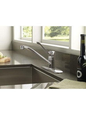 Nisar Store Chateau Krom Tek Saplı Düşük Ark Mutfak Bataryası, 7425