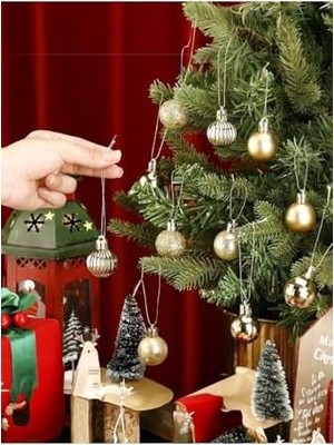 Berry Store 6 Adet (Değişik Modeller) Altın Sarısı Yılbaşı Topu Süs Ağaç Süsleri Dekorasyon T46, Sarı