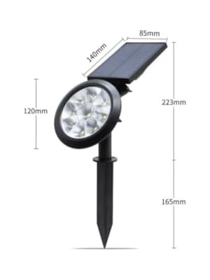 Berry Store 18W Solar Kazıklı Çim Armatürü – Güneş Enerjili LED Bahçe Aydınlatma Lambası, IP65 Su Geçirmez, 200 Lümen, 5-6 Saat Çalışma