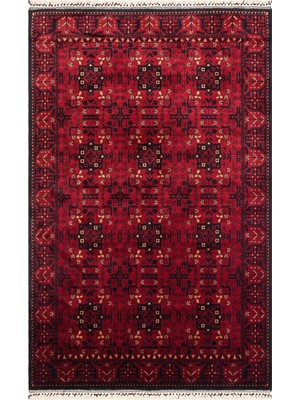 Eko Halı Nostaljı 952 Red Afgan / Yağcıbedir Desenli El Emeği ile Özel Tezgahlarda Üretilen Bambu Uşak Halısı