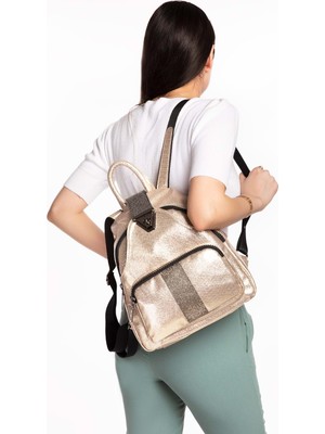 Gondol Kadın Taş Detaylı Günlük Sırt Çantası ALD.1250 - Gold