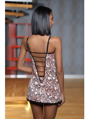 Aria's Closet Moonlight 307 Yılan Desen Gecelik ve String Takım