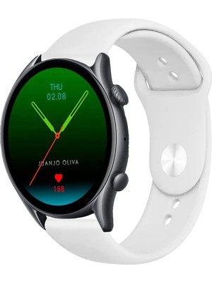 Kreton Amazfit Gtr3 ve Gtr3 Pro ile Uyumlu Yumuşak Dokulu Esnek Jel Silikon Kayış