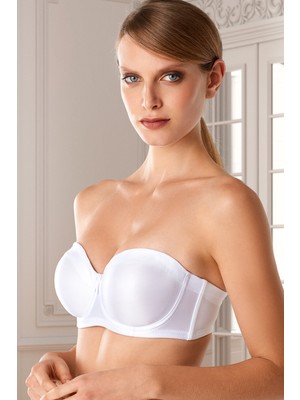 Pierre Cardin 7031 Emeline Straplez Toparlayıcı Sütyen Beyaz Renk Yüksek Destek ve Nefes Alabilir Yapı