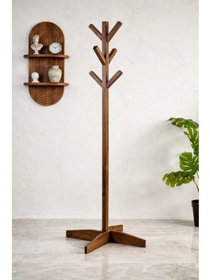 KUMİ Tek-İş Askılık  Ahşap  8 Askılı 183CM Sık Sök-Tak Kolay Montajlı Askılık  Tornavida Hediyeli