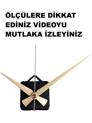 Cnr Shop Saat Mekanizması, 14 mm ŞAFT BOYU Akar Sessiz Duvar Saati Mekanizması, Akrep-Yelkovan-Saniye-(ASKILI)