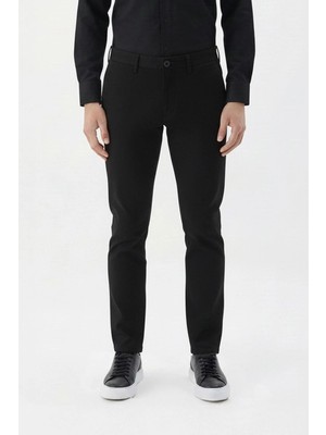 Sabri Özel Giotelli Siyah Regular Fit Pamuk Karışımlı Likralı Chino Pantolon