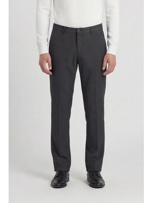 Sabri Özel Giotelli Erkek Antrasit Dar Kesim Slim Fit Pamuklu Yan Cep Normal Bel Chino Pantolon