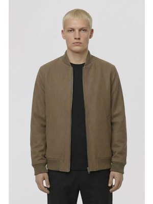 Sabri Özel Giotelli Camel Regular Fit Yünlü Bomber Yaka Kaşe Erkek Mont