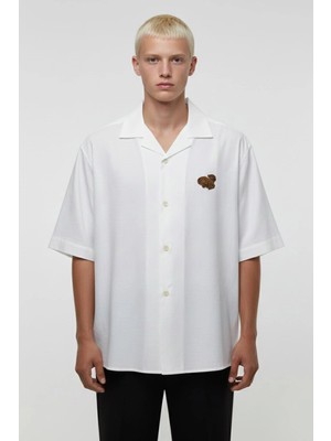 Sabri Özel Giotelli Ekru Tencel Apaş Yaka Erkek Gömlek