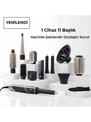 Robx 11 Başlık Multi Styler Hava Üflemeli Saç Şekillendirme Kurutma Çok Fonksiyonlu Ultra Set