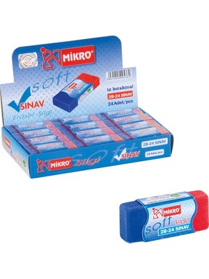 Mikro Sınav Silgisi 2B-24 24 Lü (1 Paket 24 Adet)