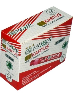 Mabber Beyaz Tahta Kalemi Kartuş Kırmızı 24'lü