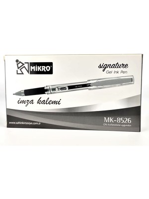 Mikro MK-8526 Jel Mürekkep 1 mm Imza Kalemi 12'li Paket Siyah