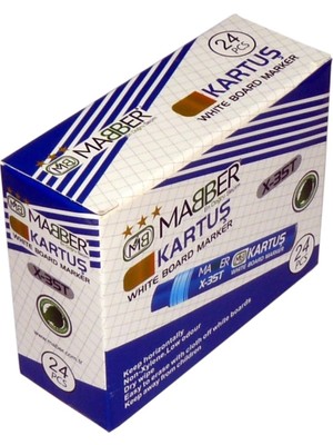 Mabber Beyaz Tahta Kalemi Kartuş Mavi 24'lü