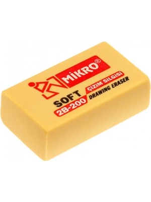 Mikro 2B 200 Soft Sarı Silgi 30'lu