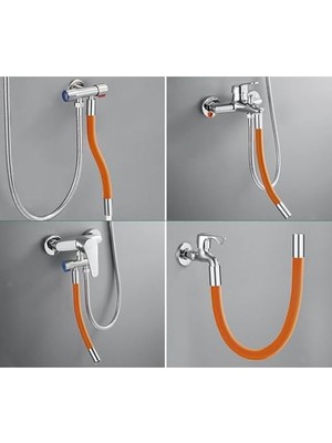 Berry Store Esnek Musluk Uzatma Borusu – 30 cm | 360° Döner Başlıklı, Köpük Filtresi, Su Sıçratmaz | Kolay Kurulum | Mutfak, Banyo ve Duvar Muslukları Için Uyumlu | Yumuşak ve Dayanıklı Plastik