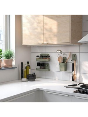 Nisar Store Vantuzlu Kutu, Zeytin Yeşili 13X22X10 cm Düzenleme Kutusu Asılır