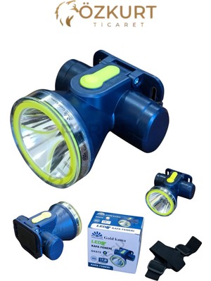 Özkurt Store Gold Kam A GK-670 LED Kafa Feneri Type-C Şarjlı 1200 Mah 3W Cree LED Outdoor Kamp Işığı
