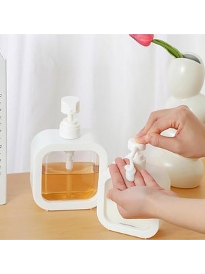 Nisar Store Plastik Sıvı Sabunluk, Beyaz Renk, 500 ml (2)