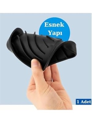 Berry Store Silikon Mutfak, Banyo Su Giderli Vantuzlu Esnek Sabunluk Bordo Renk