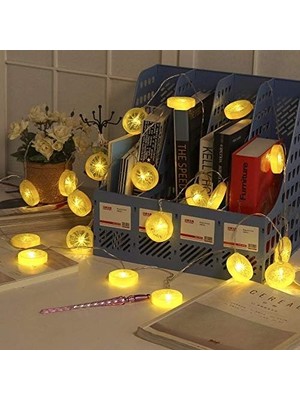 Nisar Store 20LI Limon Dilimi Şeklinde Dekoratif Dolama LED 3 Metre