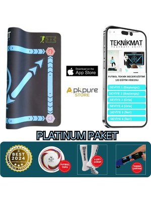 Teknik Mat PLATINUM Pro 120 Futbol Eğitim Videosu Ömür Boyu - Futbol Topu- Futbol Matı ve Kaydırmaz Çorap Dahil