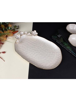 sembol Florındo Altın Sedefli Sunumluk/tepsi 39X26CM