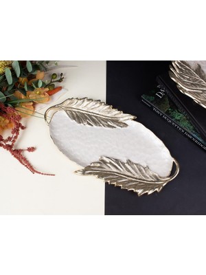 sembol Levano Altın Sedefli Sunum Tabak/dekor 27X47CM