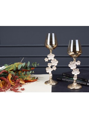 sembol Florındo Altın Sedefli Mumluk 10X39CM