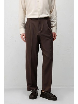 Antioch Koyu Kahve Relax Fit Pilili Erkek Pantolon