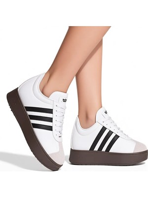 adidas Vl Court Base Unisex Beyaz Ayakkabı Kauçuk Tabanlı Tekstil Malzeme ile Modern Tasarım