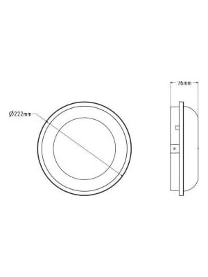 Berry Store Banyo Tavan Lambası 20W Yuvarlak Beyaz Balkon Lambası 6400K Beyaz LED Işık Teras Duvar Lambası (Beyaz)