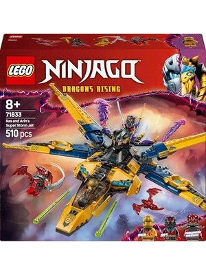 Nisar Store Ras ve 'in Süper Fırtına Jeti 71833-8 Yaş ve Üzeri Çocuklar Için 3 Minifigürü Içeren Yaratıcı Oyuncak Yapım Seti, Doğum Günü Hediyesi (510 Parça)