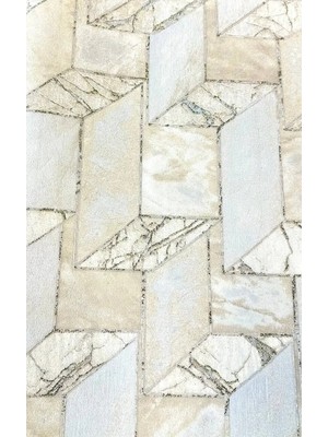 Sultan Dekorasyon Ithal 16M2 Duvar Kağıdı 3boyutlu Yeni Taş Desen Simli Silinebilir